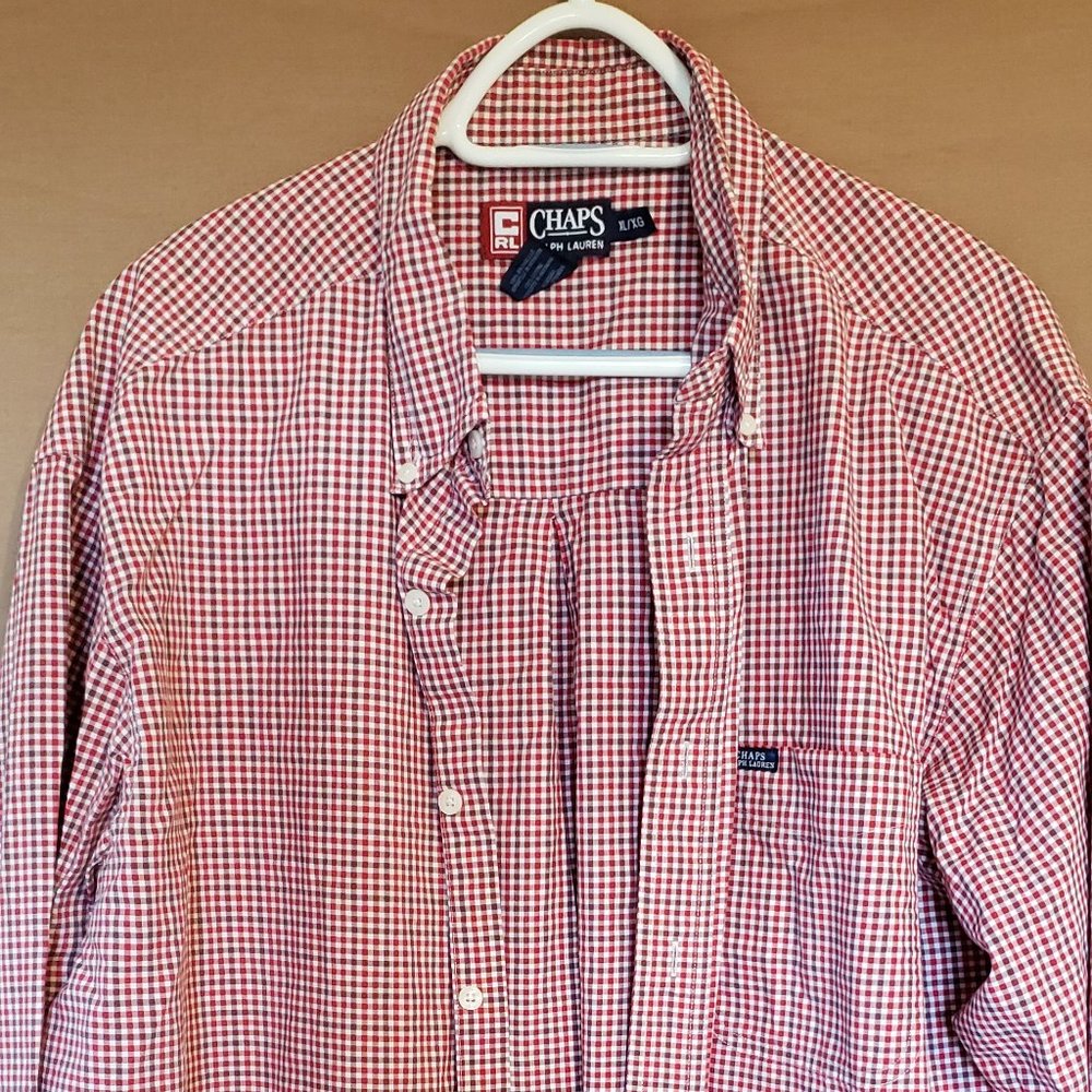 Plaid button-down long sleeve shirt, Size XL